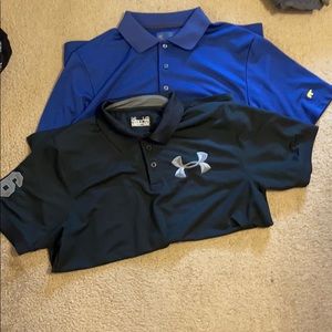 Two men's polo golf shirts, great shape, size lg